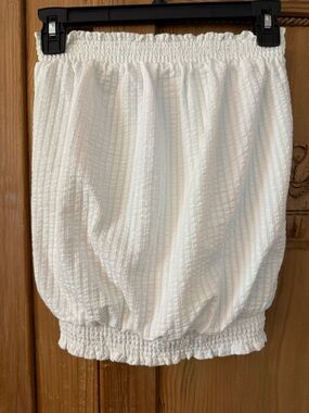 Anthropologie Colusa White Smocked Tube Top